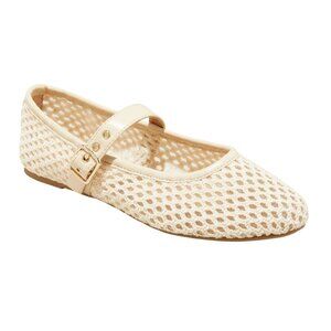 NEW Universal Threads Women's Sylvia Woven Mary Jane Ballet Flats Cream 11